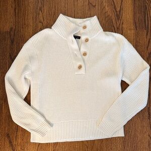 Banana Republic Cream Turtleneck Sweater with Button Accents